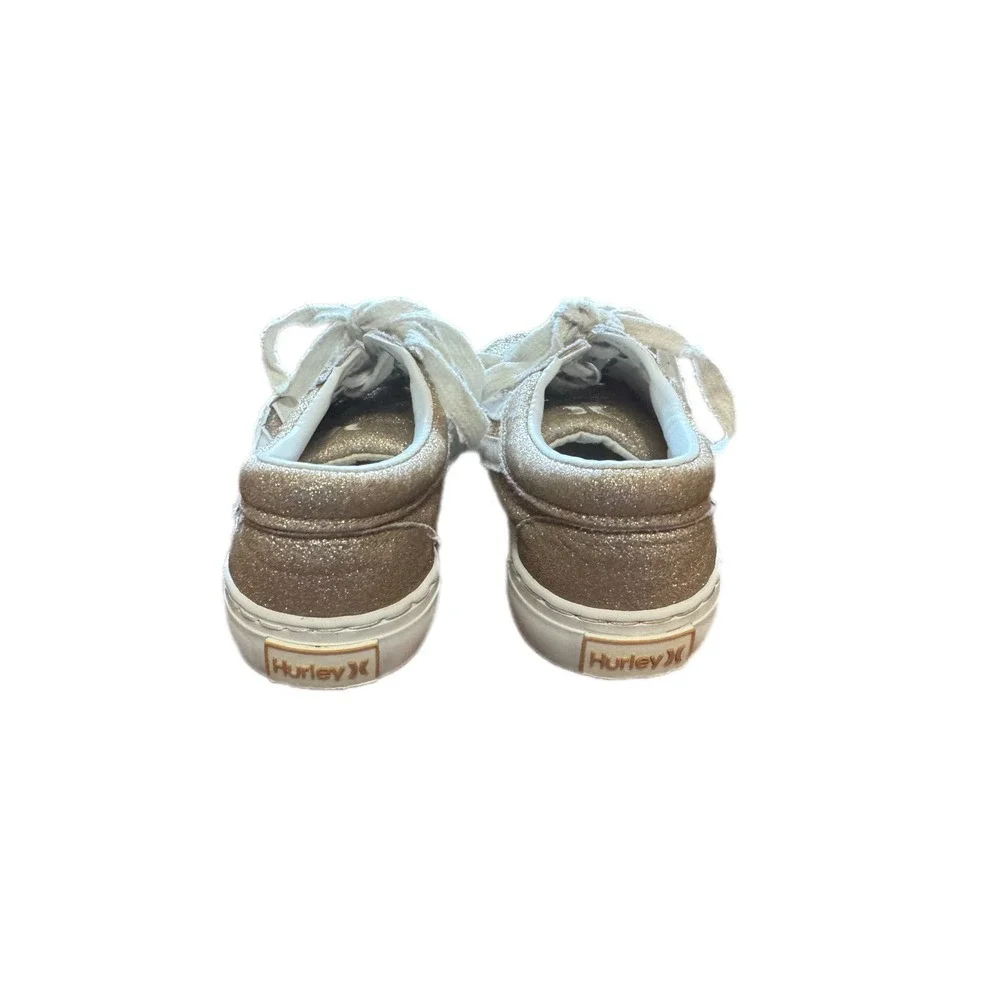 Hurley Boardy Sneakers Kids Size 11 Gold Glitter Low Top Lace Up‎